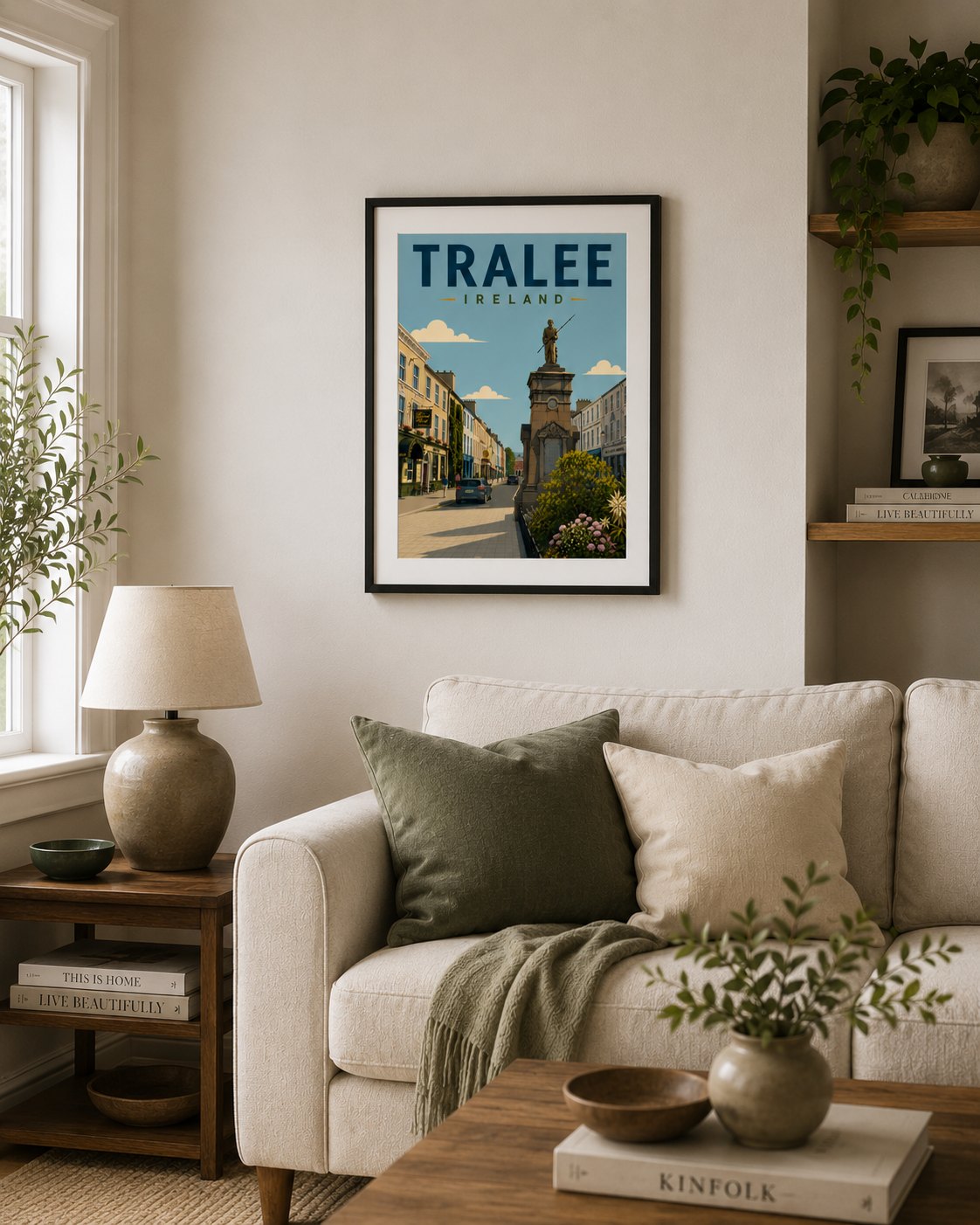 Framed Tralee, Co. Kerry travel print by Ardfert Printing