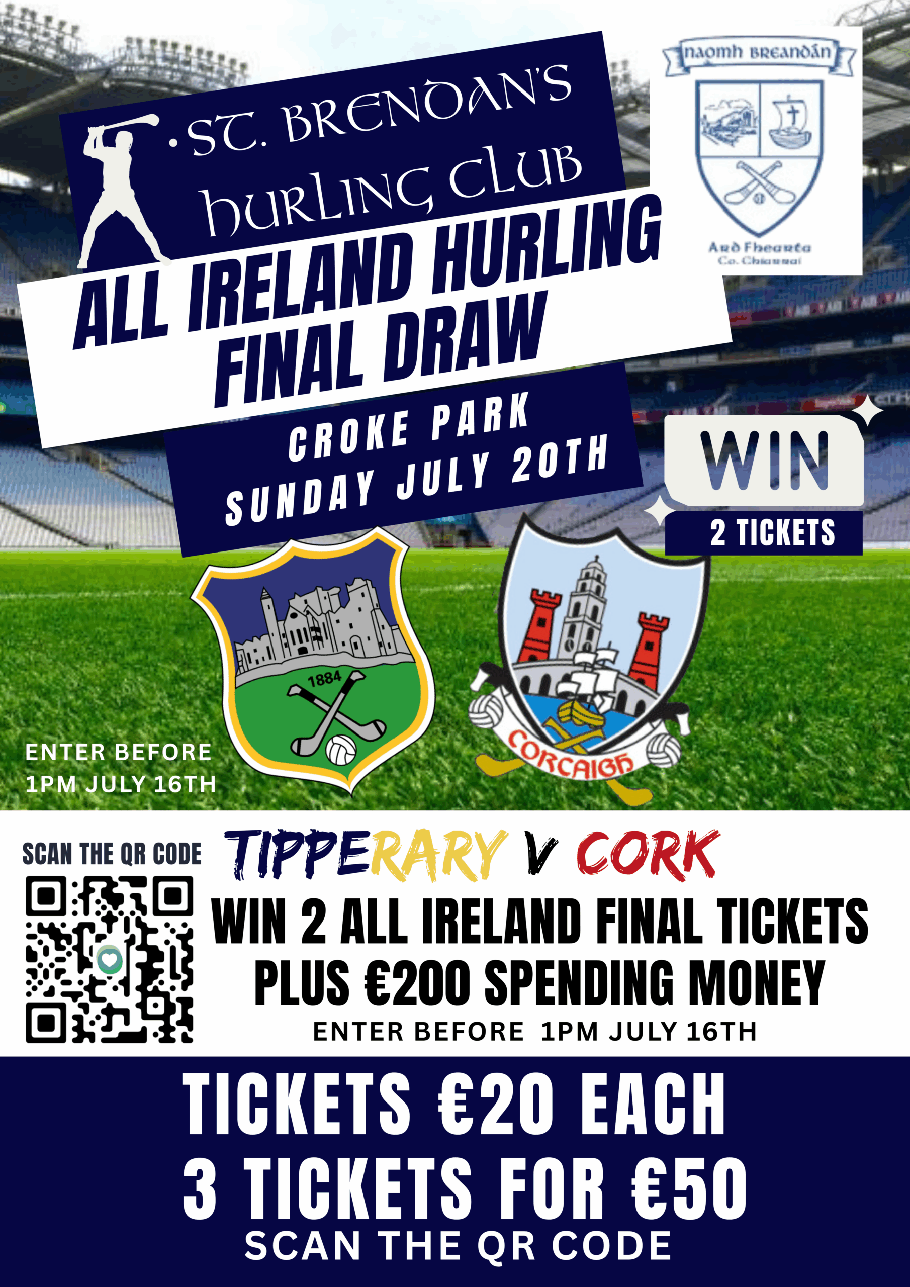 St Brendan's Hurling Club All-Ireland Final Draw poster