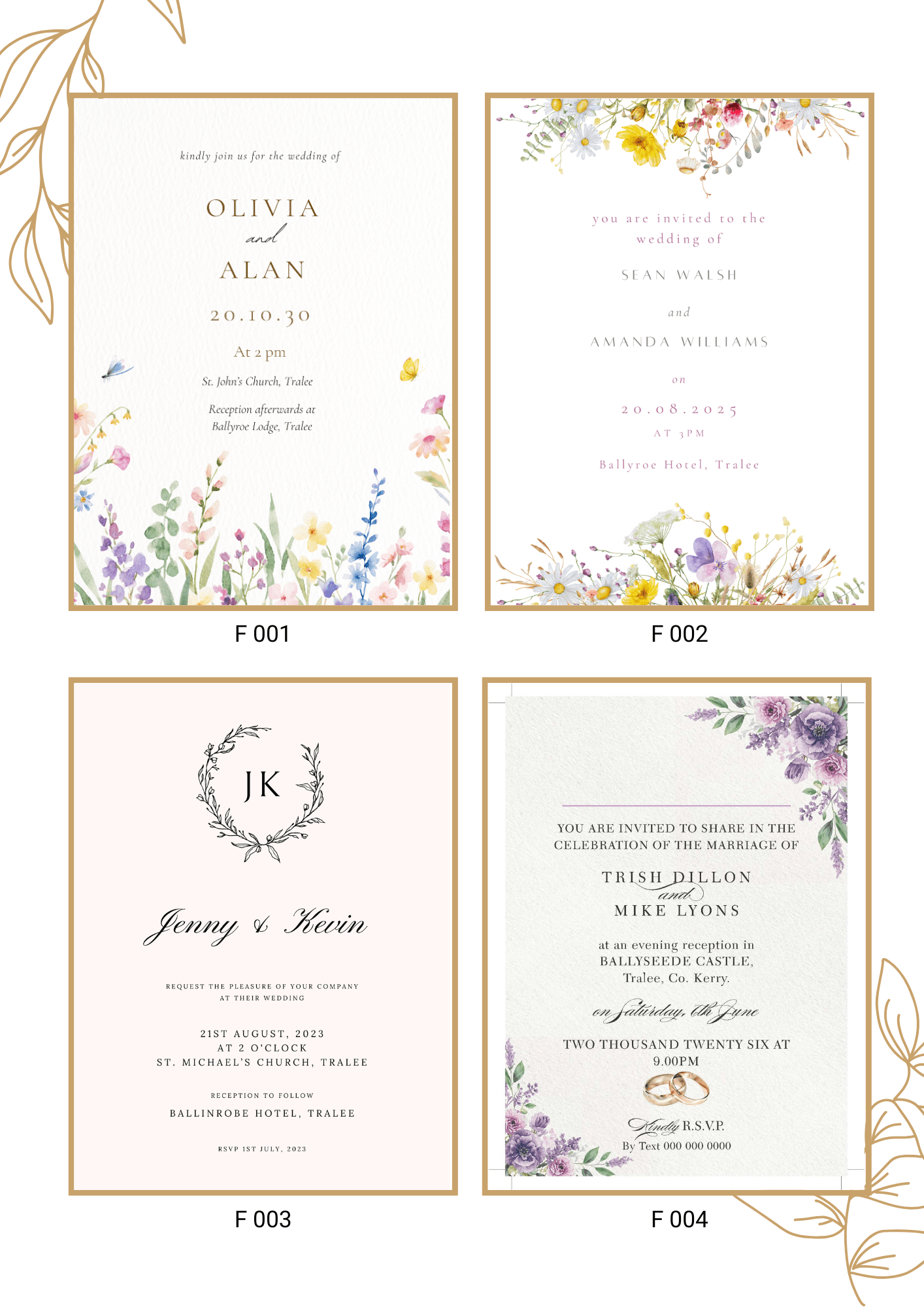 Floral wedding invitation collection